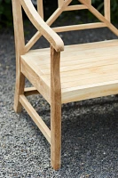 Fretwork Teak Two-Seat Garden Bench