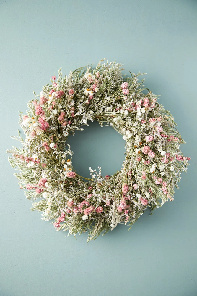 Preserved Pink Posey Wreath