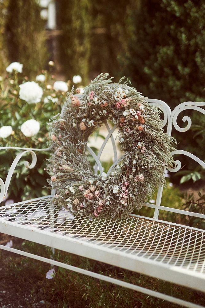 Preserved Pink Posey Wreath