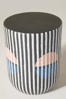 Not Work Related Tide Stripe Ceramic Side Table
