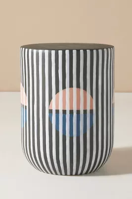 Not Work Related Tide Stripe Ceramic Side Table