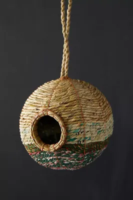 Recycled Sari + Seagrass Bird Nest