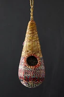 Recycled Sari + Seagrass Bird Nest, Raindrop