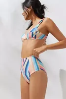 Farm Rio Geometric High-Waisted Bikini Bottoms