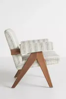 Boro Stripe Ashton Upholstered Teak Accent Chair