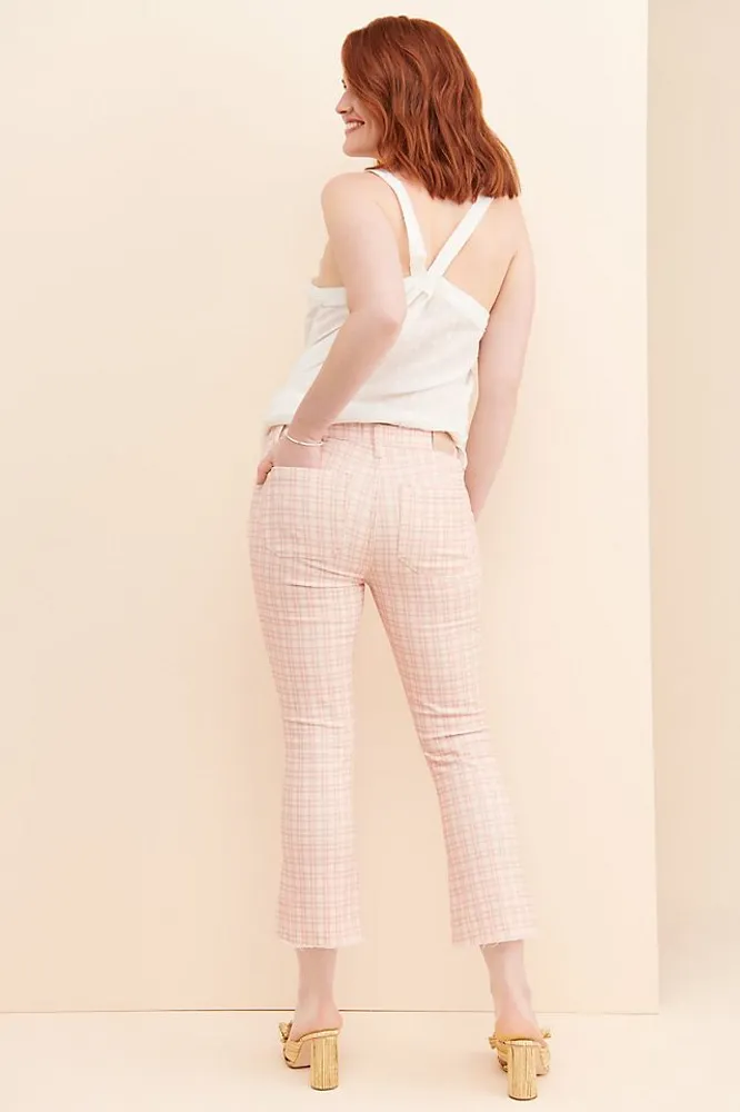 Paige Colette Cropped Pink Flared Jeans