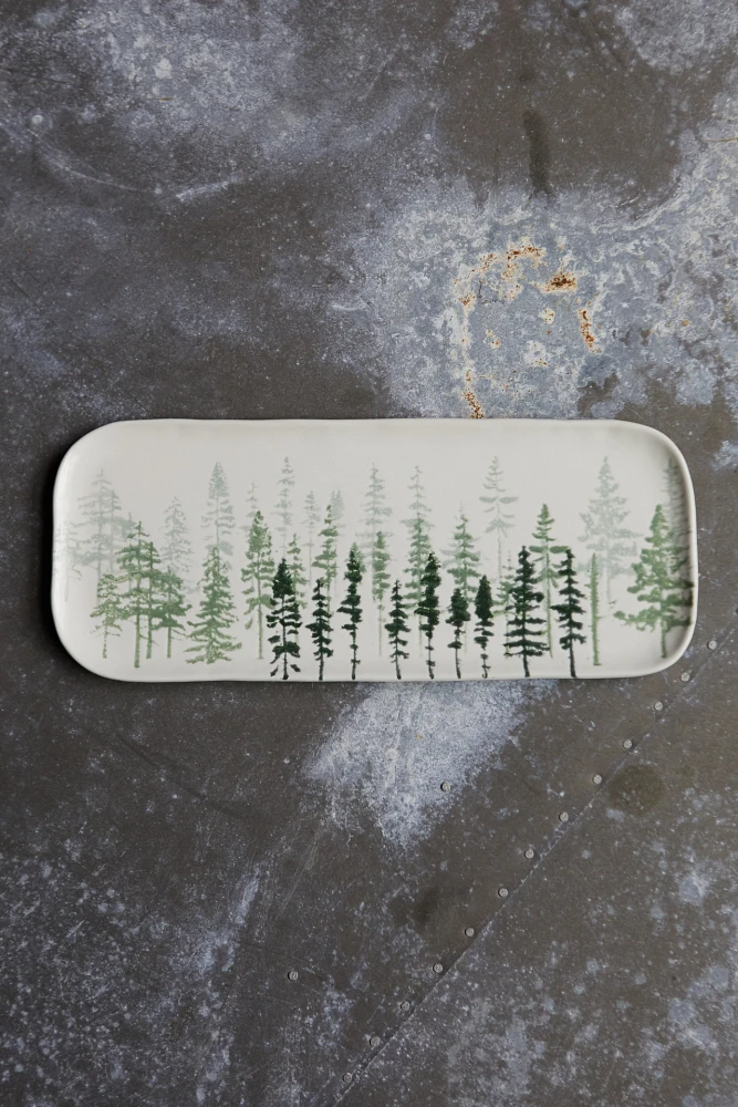 Evergreen Ceramic Serving Platter