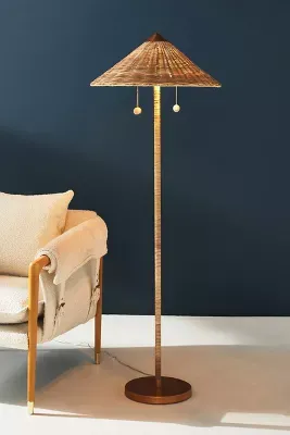 Rattan Umbel Floor Lamp