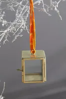 Brass + Glass Cube Ornament