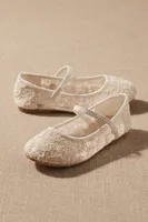 Kailee P. Pas Lace Crochet Mary Jane Flower Girl Flats