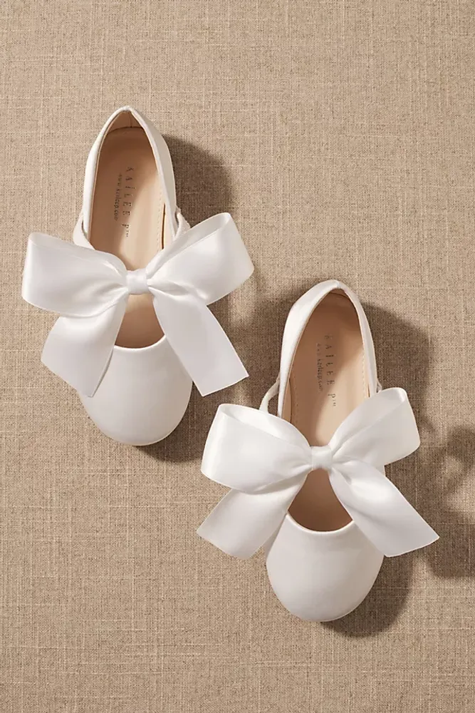 Kailee P. Freeman Satin Bow Flower Girl Flats