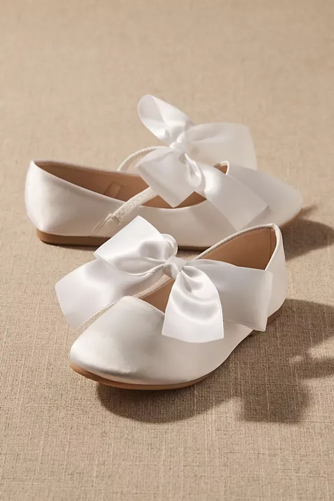 Kailee P. Freeman Satin Bow Flower Girl Flats