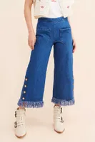 Azulu Fringe Wide-Leg Jeans