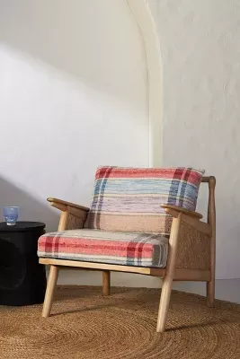 Plaid Cane Chair