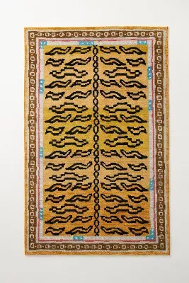 Hand-Knotted Tiger Stripe Rug