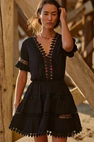 Peixoto Embroidered Lace Cover-Up Mini Dress