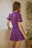 Peixoto Embroidered Lace Cover-Up Mini Dress