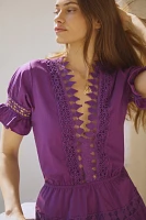 Peixoto Embroidered Lace Cover-Up Mini Dress