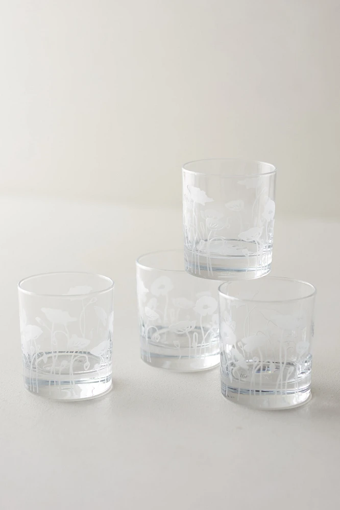 Poppy Glasses, Set of 4