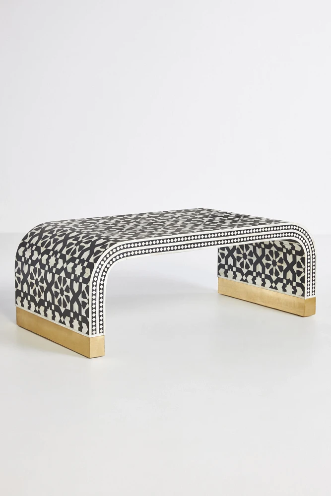 Moroccan Inlay Waterfall Coffee Table