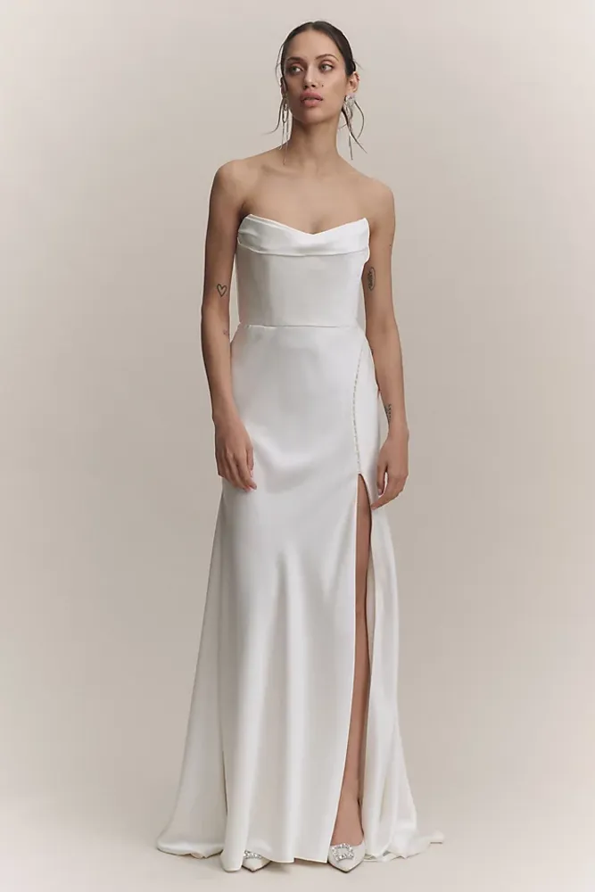 ASDWA Breathable Thin Type Lace Corset Strapless Wedding Dress
