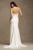 Watters Orlie Strapless Corset Satin Sheath Wedding Gown