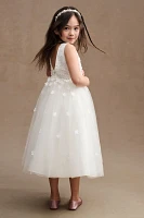 Princess Daliana Carrie Floral Applique Low-Back Tulle Flower Girl Dress