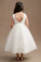 Princess Daliana Carrie Floral Applique Low-Back Tulle Flower Girl Dress