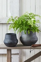 Charcoal Ceramic Bell Jar Planter