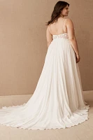 Jenny by Yoo Kelsey Chiffon & Lace V-Neck A-Line Wedding Gown