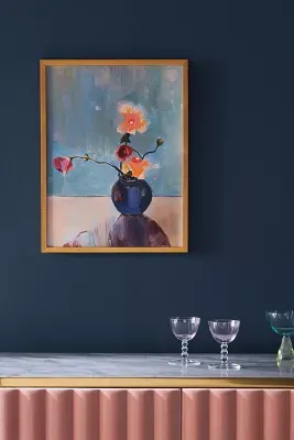Flowers in Blue Vase Wall Art