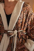 Leopard Sherpa-Lined Robe