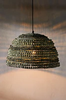 Wood Beaded Chandelier, Dome