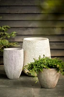 Fiber Concrete Textured Tall Planter, 14"