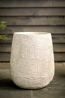 Fiber Concrete Textured Tall Planter, 22"