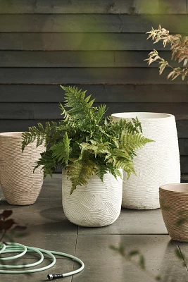 Fiber Concrete Textured U Planter, 15"