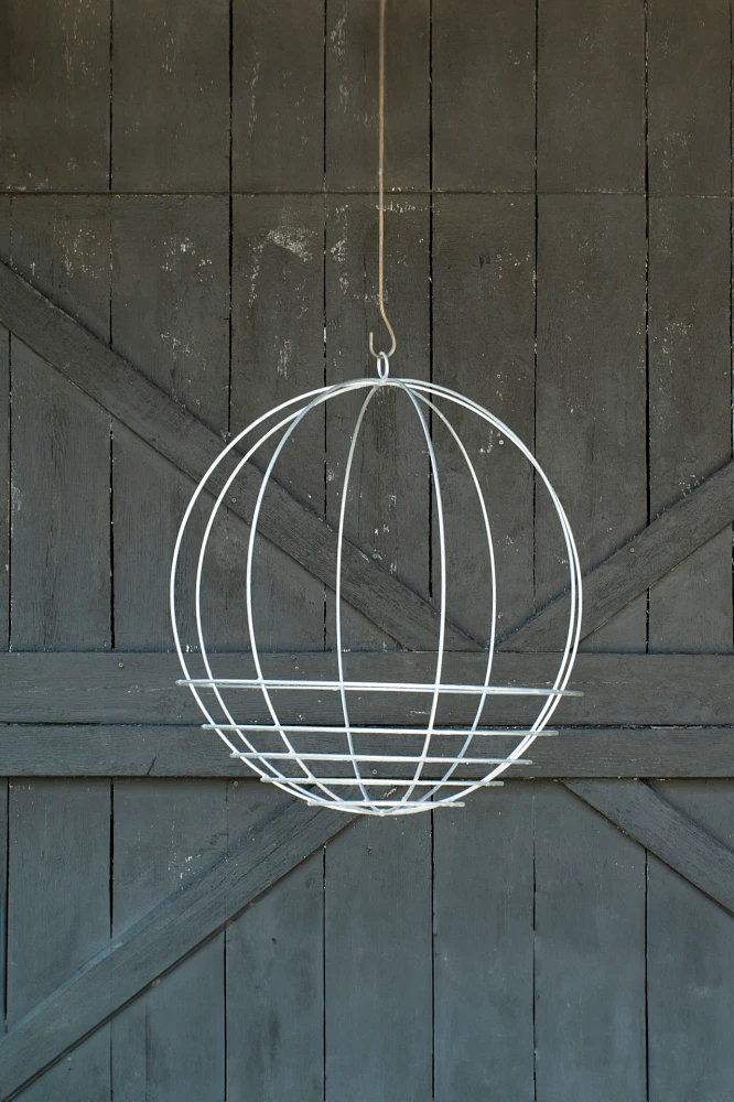 Zinc Sphere Hanging Basket