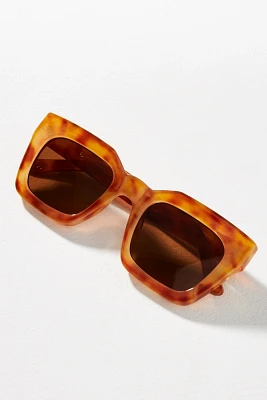 By Anthropologie Square Tortoiseshell Sunglasses