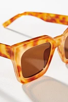 By Anthropologie Square Tortoiseshell Sunglasses