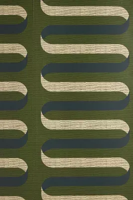 Mitchell Black Folding Ribbon Wallpaper