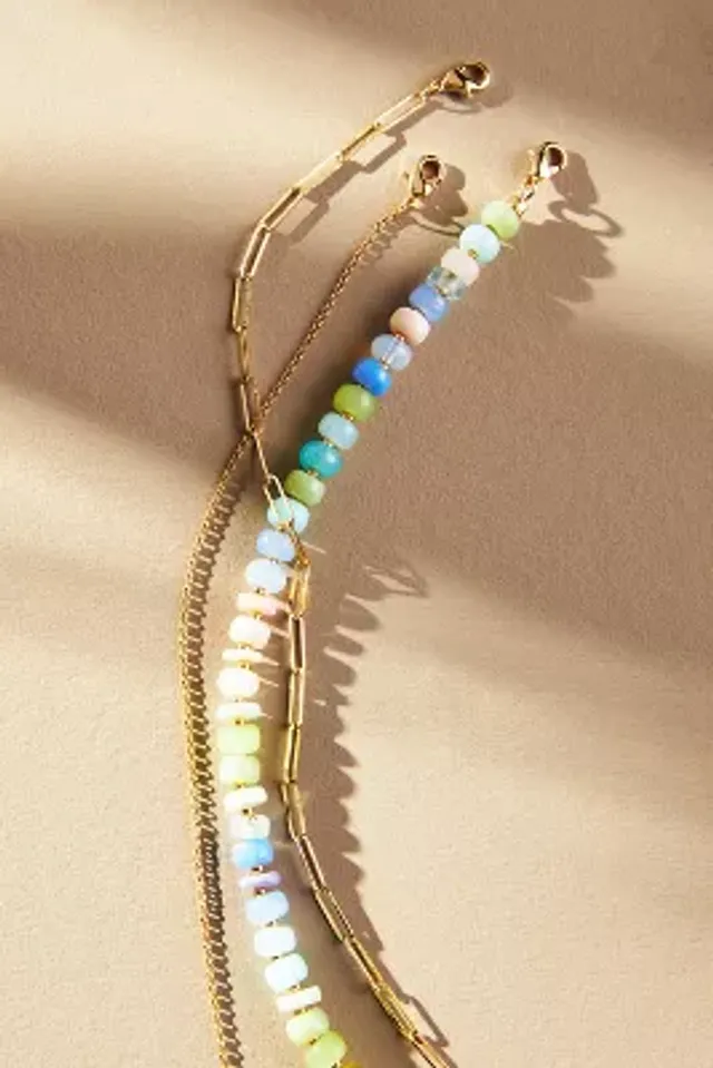 Anthropologie Shades of Sea Triple-Layer Necklace