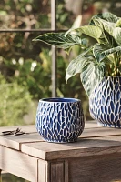 White Ridges Ceramic Planter