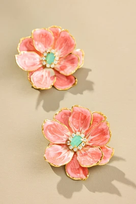 The Pink Reef Handpainted Earrings