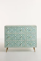 Moroccan Inlay Six-Drawer Dresser