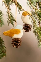 Love Birds on Pinecones Ornaments, Set of 2