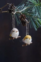 Love Birds on Swings Critter Ornaments, Set of 2