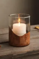 Coppery Dipped Glass Candle Holders, Set of 2