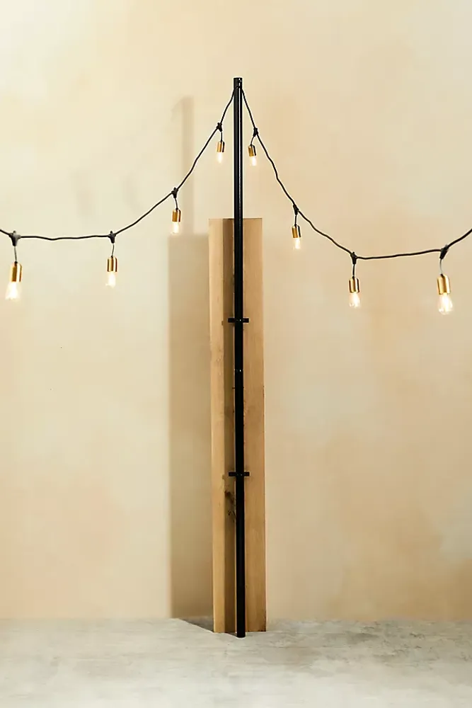 Outdoor Light Strand Pole with Brackets