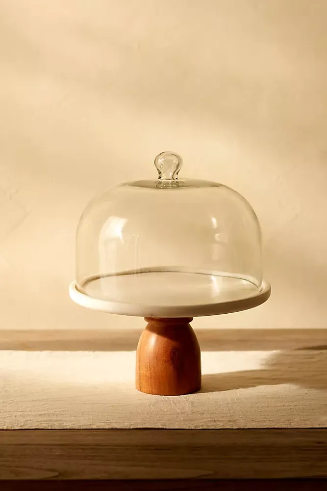 Marble + Wood Cake Stand