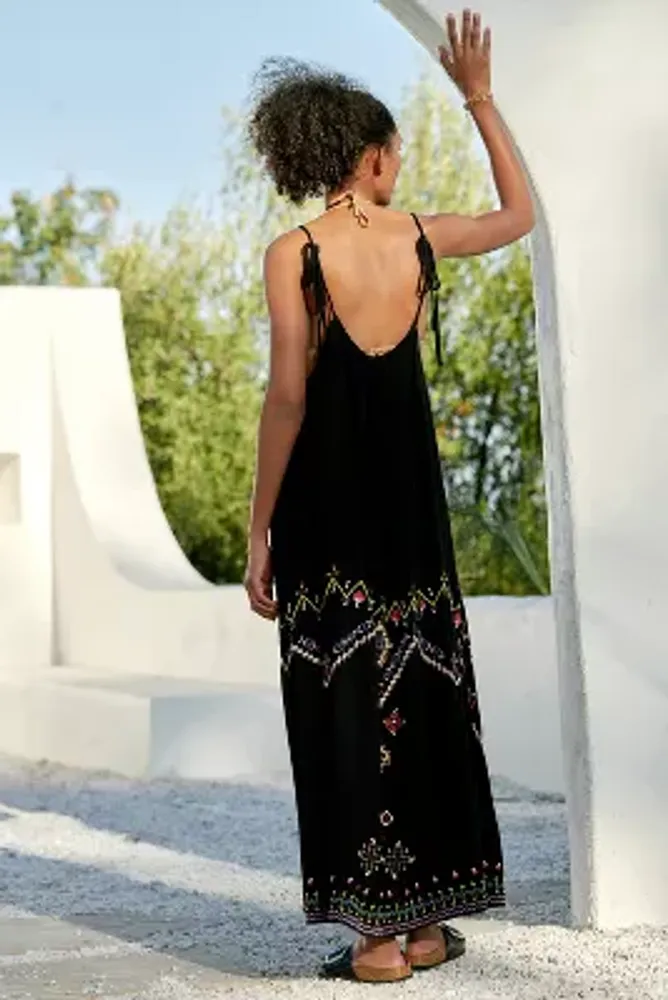 By Anthropologie Embroidered Maxi Dress
